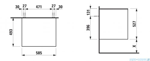Laufen LANI szafka pod umywalkę 58x49 cm Dziki dąb H4043001122671