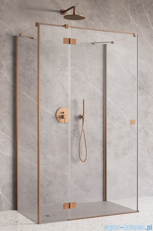 Radaway Essenza Brushed Copper Kdj+S kabina 90x110x90cm lewa szczotkowana miedź 1384050-01-01/1385023-93-01L/1384050-01-01