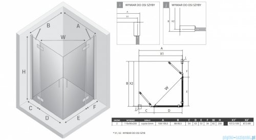 New Trendy Nesta Light Gold kabina 110x90x200 cm drzwi podwójne złoty połysk/szkło przejrzyste K-4566