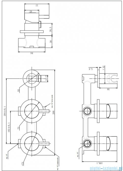 Kohlman Axel Brushed Copper zestaw prysznicowy miedź szczotkowana QW260ABCR25