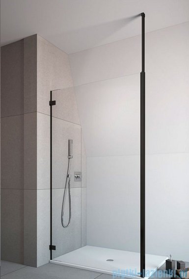 Radaway Modo New Black IV kabina Walk-in 80x80 czarny mat/szkło przejrzyste 389584-54-01/389084-54-01