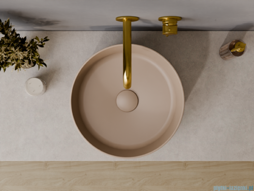 Besco Clea Cera-Line Mokka Matt umywalka nablatowa ø 34,5 cm UNCM-35-CLM