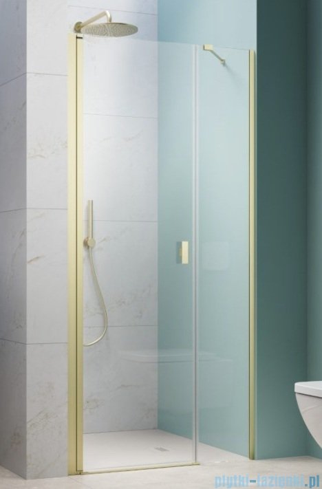 Radaway Nes Brushed Light Gold Dws Drzwi wnękowe 110cm lewe szczotkowane jasne złoto szkło przejrzyste 10028110-98-01L