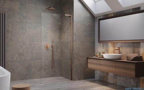 Radaway Modo SL II Brushed Copper kabina Walk-in 85x200 prawa szczotkowana miedź 10319085-93-01R