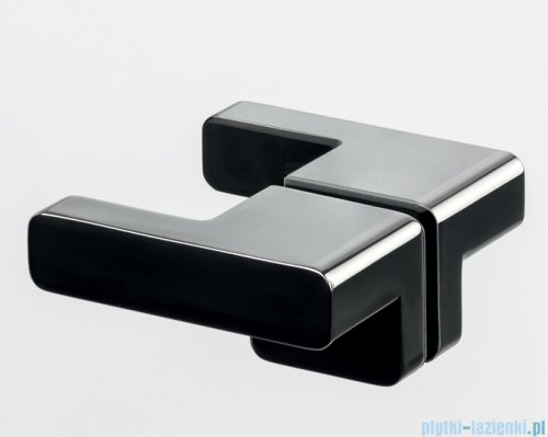 New Trendy Eventa Black Chrome drzwi wnękowe pojedyncze 120x200 cm przejrzyste lewe czarny połysk EXK-6135