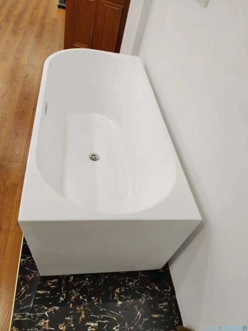 The North Bath Calia wanna wolnostojąca przyścienna lewa 150x75cm + syfon Klik-klak 6845-1501L