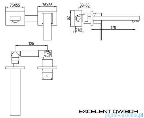 Kohlman Excelent podtynkowa bateria umywalkowa  QW180H