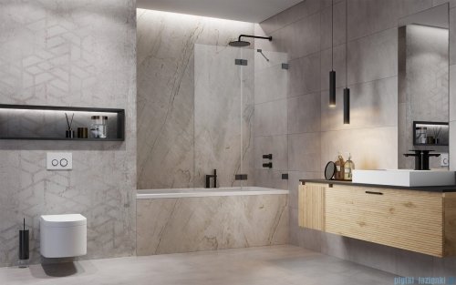 Radaway Essenza Pro Brushed GunMetal Pnd II parawan nawannowy 130cm prawy szczotkowany grafit   10102130-92-01R