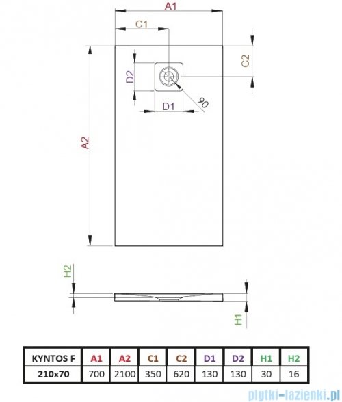 Radaway Kyntos F brodzik prostokątny 210x70cm kaszmirowy HKF21070-84