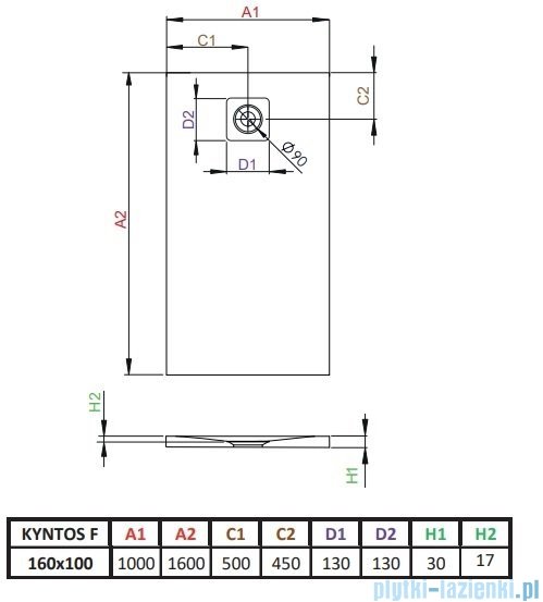 Radaway Kyntos F brodzik 160x100cm czarny HKF160100-54