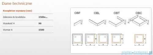 Sanplast Obudowa frontowa do brodzika OBF 150x9 cm 625-400-0380-01-000