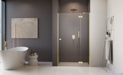 Radaway Essenza 8 Gold Dwj drzwi wnękowe 90cm prawe złoty połysk/szkło przejrzyste 10480612-01-01R/10460237-09-01R