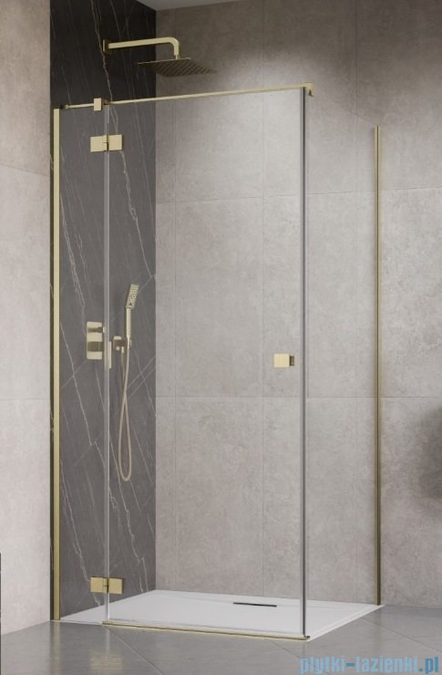 Radaway Essenza 8 Brushed Gold Kdj kabina 90x75cm lewa szczotkowane złoto 10480612-01-01L/10470237-99-01L/10113075-01-01