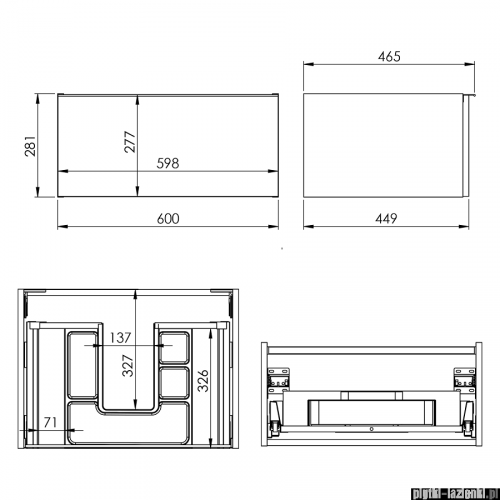 Elita Look szafka podumywalkowa 60x28x45cm biała połysk 167075
