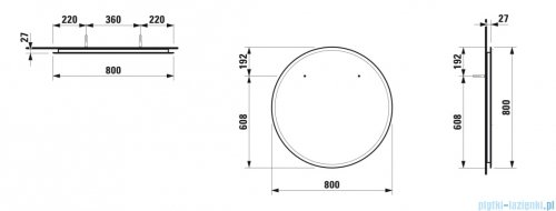 Luafen FRAME 25 lustro LED 80x80 cm  H4474339001441