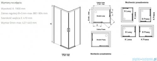 Sanplast Free Zone KNL(P)/FREEZONE kabina kwadratowa 90x90x190 cm czarny matowy 600-271-3510-59-401