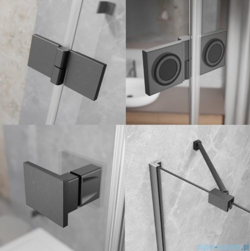 Radaway Essenza 8 Brushed GunMetal Kdj kabina 120x100cm prawa szczotkowany grafit 10480812-01-01R/10470337-92-01R/10113100-01-01