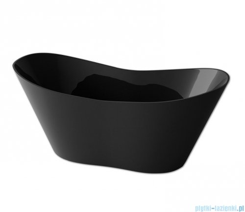 Besco Viya black 160x70cm wanna wolnostojąca czarna + odpływ klik-klak #WMD-160-VCZ
