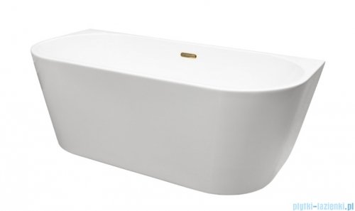 Besco Vica New wanna 150x80cm wolnostojąca przyścienna z przelewem szczelinowym slim syfon klik-klak chrom #WAS-150VN