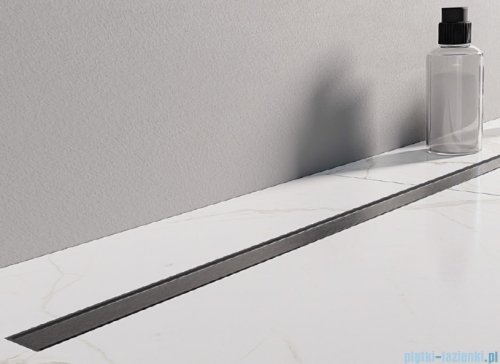 New Trendy Visio Slim Gunmetal odpływ liniowy z rusztem szczotkowanym w kolorze grafit 60x3,2 cm OL-0091