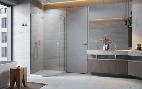 Radaway Essenza Ptj kabina pięciokątna 90x90cm lewa szkło przejrzyste 1385010-01-01L/1385050-01-01