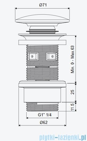 Excellent Design Korek klik-klak umywalkowo bidetowy, korpus chrom, pokrywa ceramiczna cappucino mat ARIN.1485.K.01.CAMCR