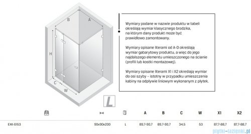 New Trendy Eventa Black Chrome kabina prysznicowa kwadratowa 90x90x200 cm lewa przejrzyste czarny połysk EXK-6153