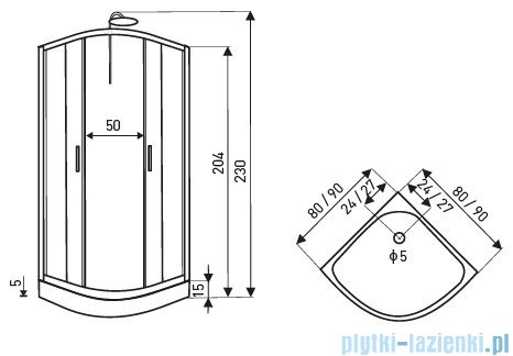 Novoterm Faro Kabina hydromasażowa 90x90x230 cm Faro90