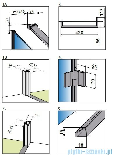 Radaway Carena Kdj Kabina prostokątna 120x80 lewa szkło przejrzyste 34442-01-01NL