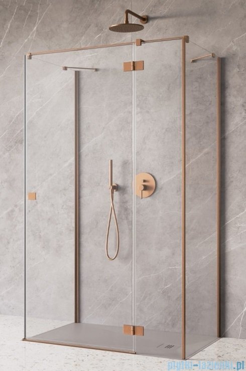 Radaway Essenza Brushed Copper Kdj+S kabina 75x100x75cm prawa szczotkowana miedź 1384049-01-01/1385022-93-01R/1384049-01-01