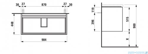 Laufen Lani szafka pod umywalkę 98x44cm biały mat H4035621122601