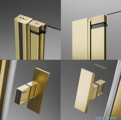 Radaway Nes Brushed Gold Ptj kabina pięciokątna 90x80cm lewa złoto szczotkowane 10052000-99-01L/10052300-99-01