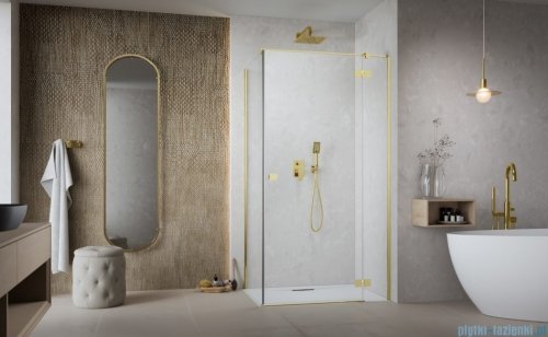 Radaway Essenza Kdj Gold kabina 80x120cm prawa szkło przejrzyste 1385043-09-01R/1384054-01-01