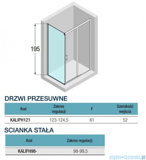 Novellini Kali PH+FH kabina 125x100 profile czarne KALIPH121-1H/KALIFH98-1H