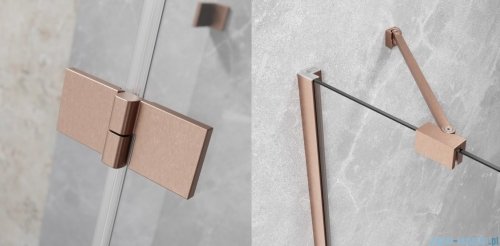 Radaway Essenza Brushed Copper PND II parawan nawannowy 120cm lewy szczotkowana miedź/przejrzyste 110002120-93-01L
