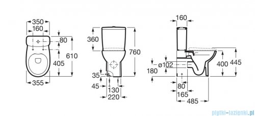 Roca Victoria Miska Wc do kompaktu A342V05000