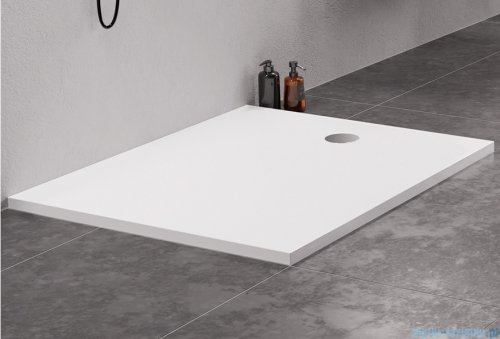 New Trendy Nex brodzik konglomeratowy prostokątny 100x80x3,5 cm biały B-0457