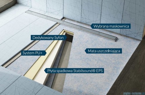 Schedpol brodzik posadzkowy podpłytkowy ruszt Slim Lux Plate 90x90x5cm 10.102/OLPL