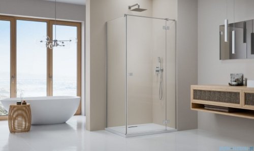 Radaway Essenza Kdj Brushed Nickel kabina 120x120cm prawa szczotkowany nikiel 1385042-91-01R/1384054-01-01