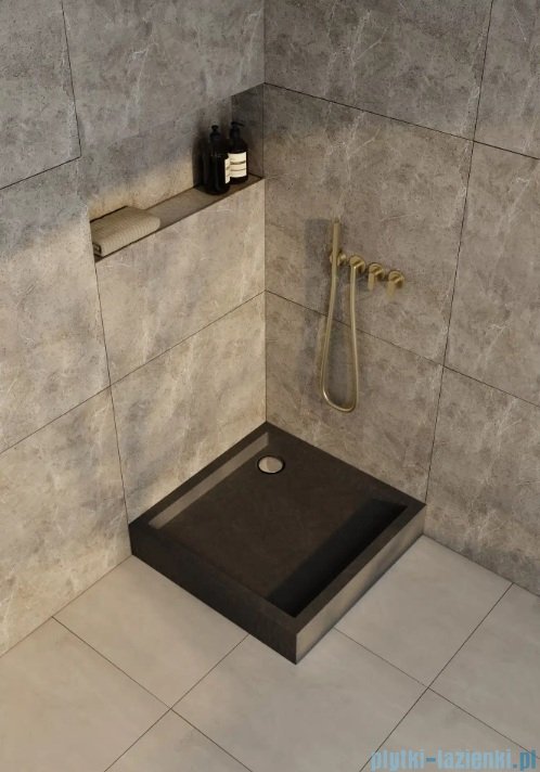 Schedpol Schedline Favory Plus brodzik kwadratowy 90x90x16cm Black Stone 3ST.F1K-9090/C/ST