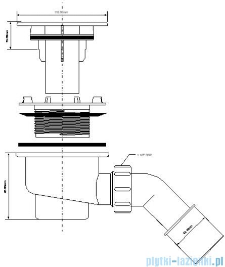 McAlpine Syfon brodzikowy 90'' pokrywa kolorze białym HC27-CPN-PB