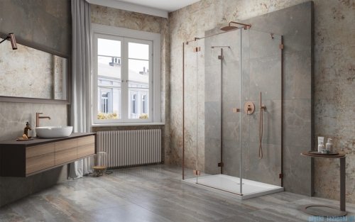 Radaway Essenza Pro Brushed Copper Kdj+S kabina 75x100x75cm lewa szczotkowana miedź 10097310-93-01L/10098075-01-01/10098075-01-01