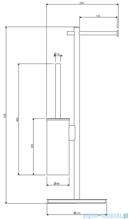 Omnires Modern Project stojak na papier i szczotkę toaletową czarny mat MP60810BL