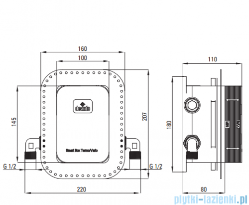Deante Blur Zestaw prysznicowy podtynkowy z BOXem mieszaczowym chrom BXYZ0QLM