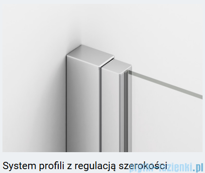 Ronal ANNEA AN13 Drzwi jednoczęściowe ze ścianką stałą w linii 80x200cm lewe nikiel szczotkowany AN13G08002507