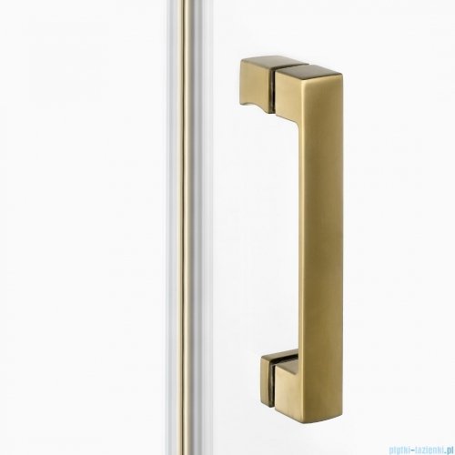 New Trendy Nesta Gold Brushed kabina 100x110x200 cm lewa wspornik równoległy złoto szczotkowane/szkło przejrzyste K-4416