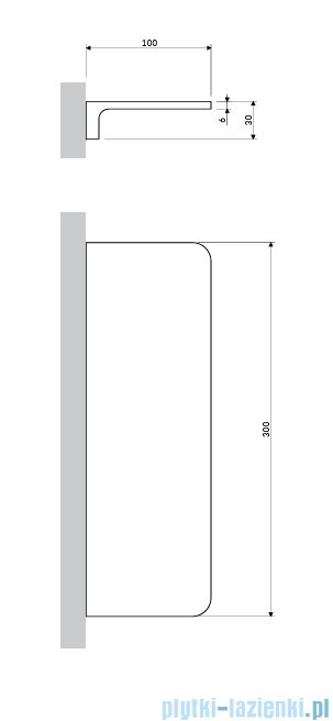 Omnires Modern Project półka mosiężna złoty szczotkowany MP60931GLB