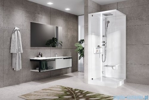 Novellini Glax 2 2.0 kabina z hydromasażem 80x80 lewa total biała G22GF80ST1-1UU