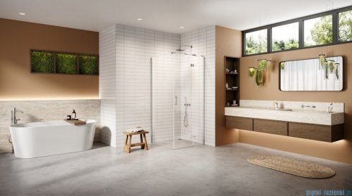 New Trendy Nesta kabina 100x120x200 cm prawa wspornik równoległy przejrzyste K-3643