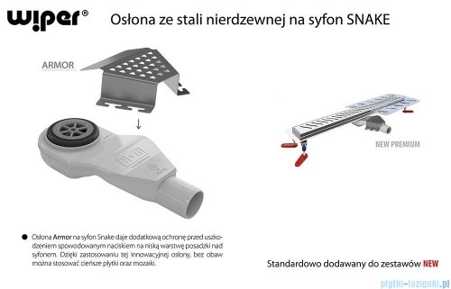 Wiper New Premium Revers Odpływ liniowy z kołnierzem 50 cm mat syfon snake 500.0251.03.050
